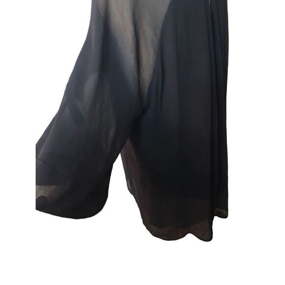 Bobeau Collection black chiffon mixed media tunic - Picture 3 of 7